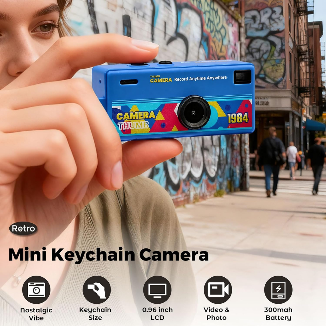 Mini Cámara Retro 1984 – Full HD, Flash y Gran Angular