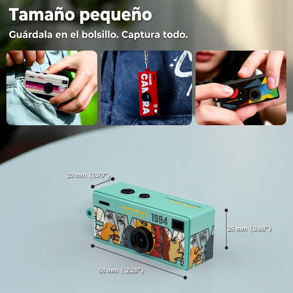 Mini Cámara Retro 1984 – Full HD, Flash y Gran Angular