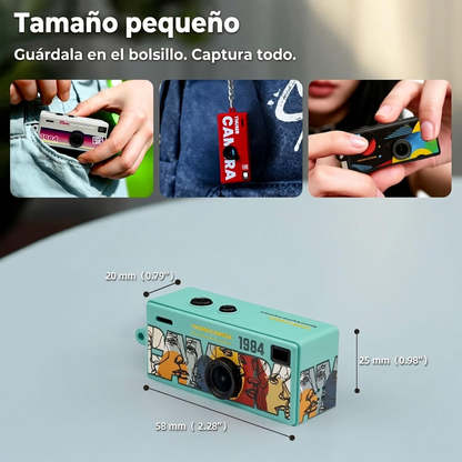 Mini Cámara Retro 1984 – Full HD, Flash y Gran Angular