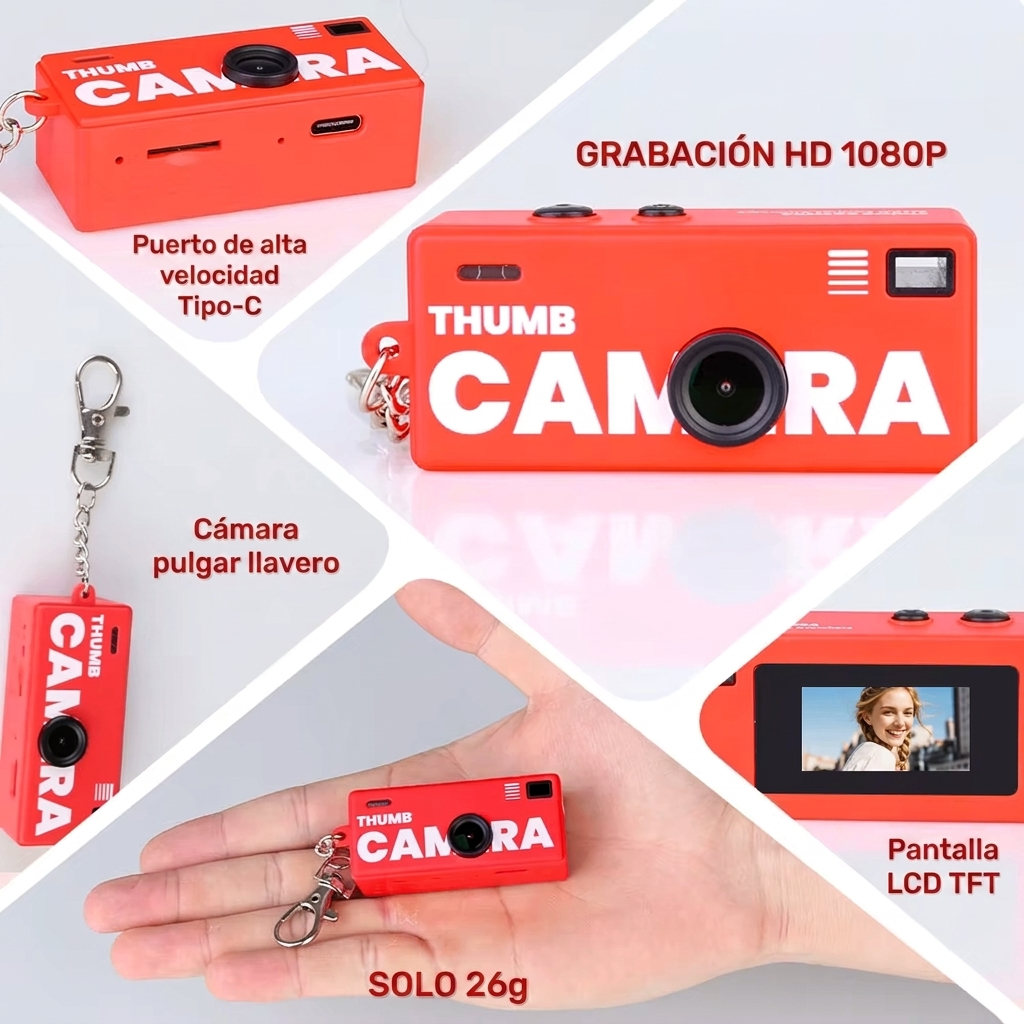 Mini Cámara Retro 1984 – Full HD, Flash y Gran Angular